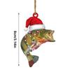 New 2D Flat Christmas Perch Hanging Pendant Acrylic Perch Model Car Rearview Mirror Pendant Perch Fish Keychain Navidad Decor