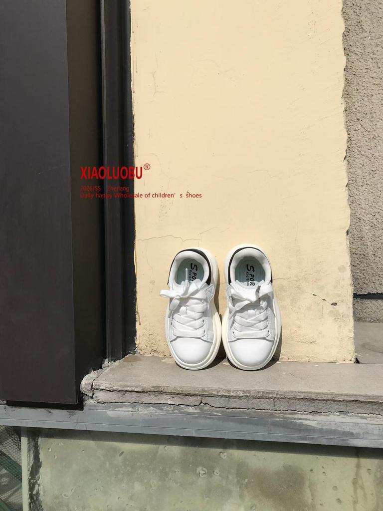 Children's Spring 2026 McQueen White & Black Tail Casual Shoes for Boys and Girls