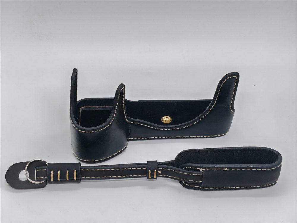 PU Leather Camera Half Case for Sony A7M4 A7R4 A7R5 Bottom Opening Body Cover