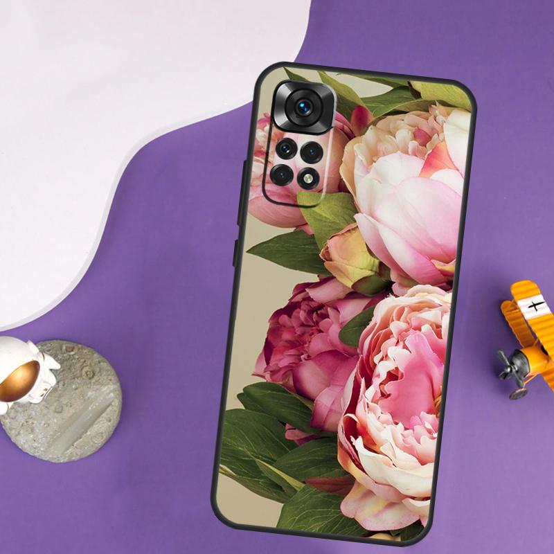 Peonies Beautiful Flower Case For Xiaomi Redmi Note 14 13 Pro 12 9 10 11 Pro 10S 11S 12S Redmi 14C 13C 10C 12C Cover