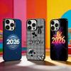 The Year 2026 Phone Case For iPhone 17,16,15,14,13,12,11 Plus,Pro Max,XS,Colored Silver Phone Case