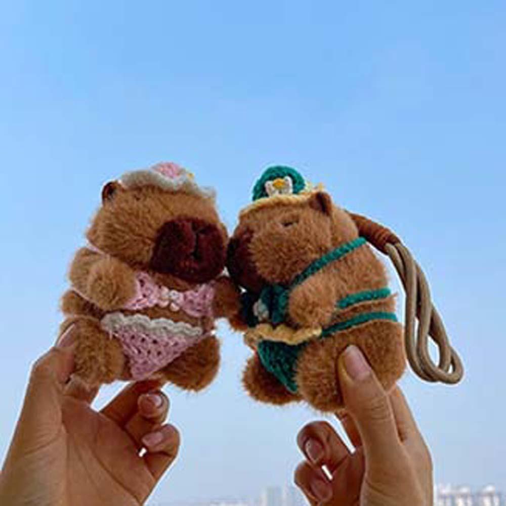 Funny Capybara Doll Key Ring Soft Cartoon Animal Keychain Creative Plush Penguin Pendant  Friends