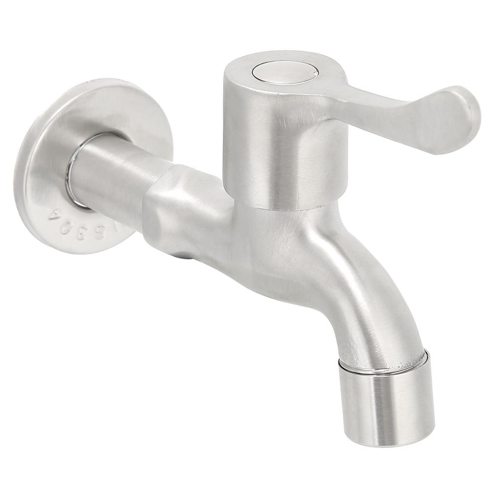 G1/2in Edelstahl Waschmaschine Spüle Becken Einzel Kalt Wasserhahn Wasserhahn Badezimmer