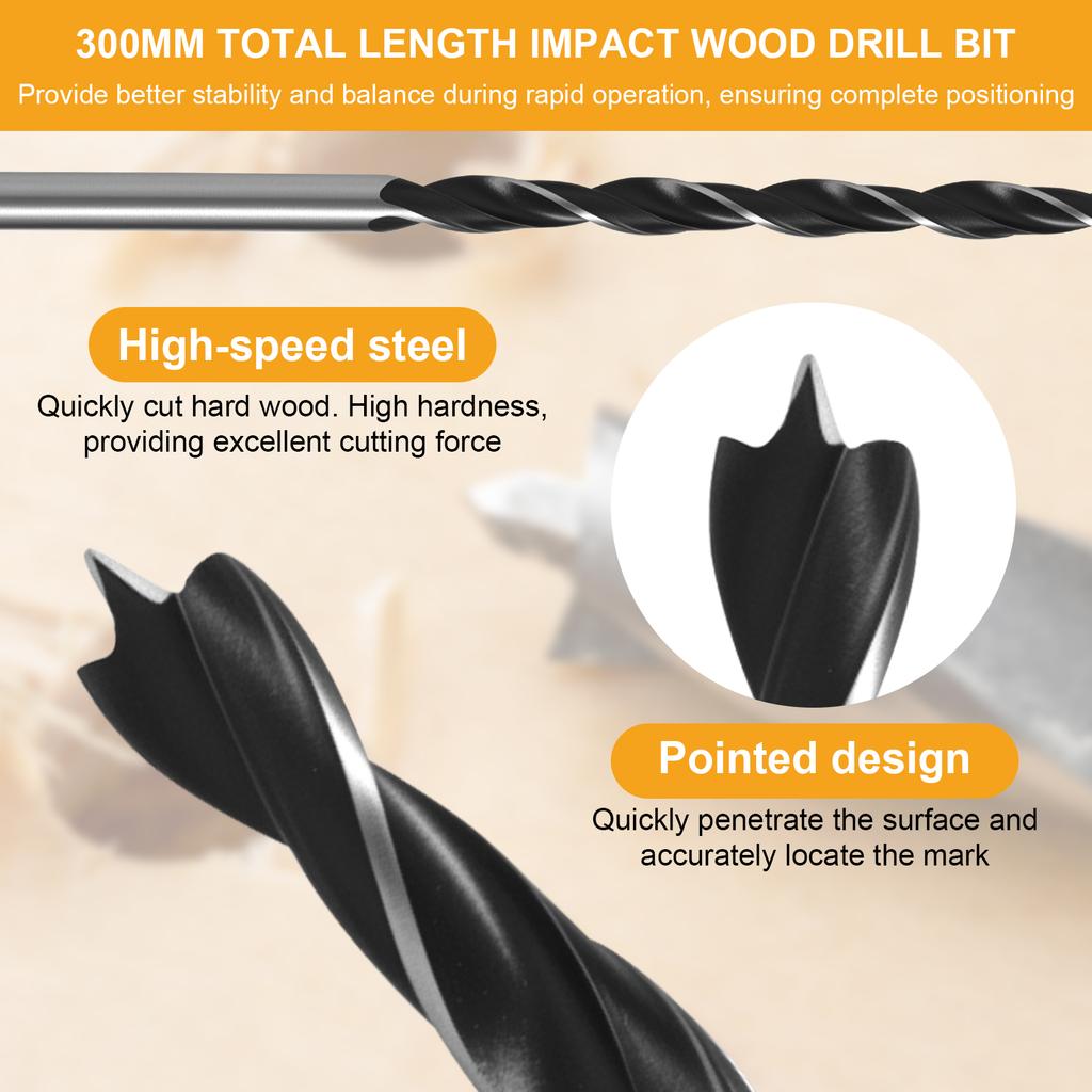 7Pcs Wood Drill Bit Set Imperial Carpenters Quality - Drill Splinter-Free Perfectly Round Holes Woodworking Drill Bit 1/8 3/16 1