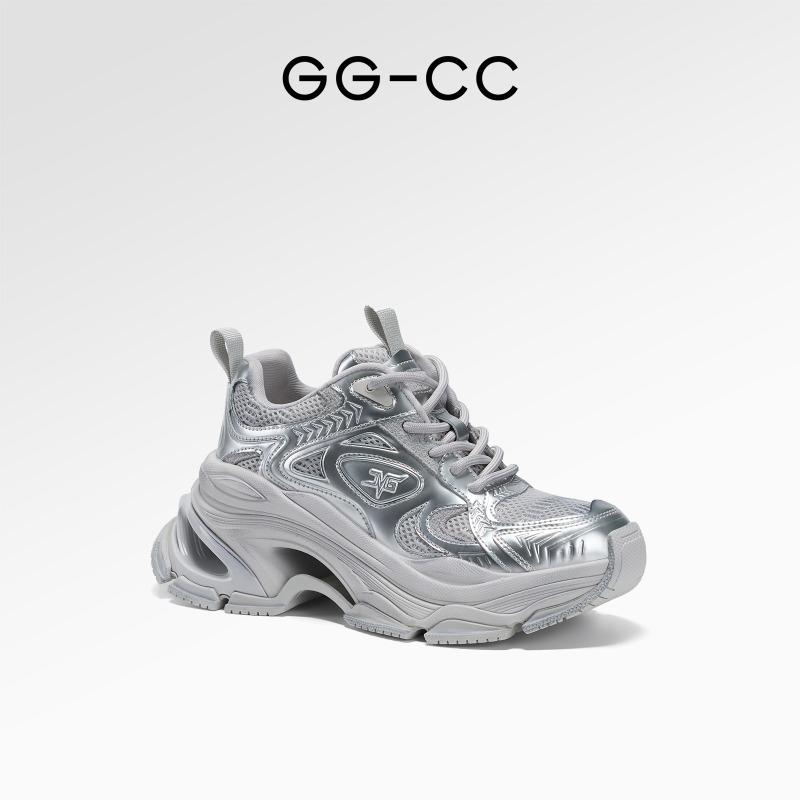 

Spring new independent planet platform silver dirty casual dad shoes women 35 серебряный