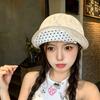 Korean Linen Retro Polka Dot Contrasting Color Brim Beret Women'S Spring And Summer Sweet Versatile Cloud Star Anise Hat