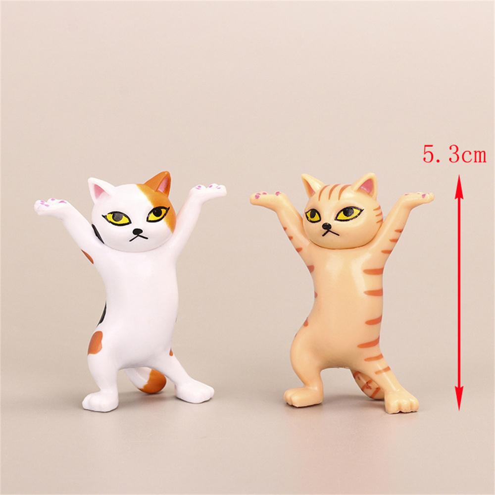 Funny Cat Doll Ornaments Kawaii Cats Pen Holder Plastic Crafts Earphone Support For Room Office Desk Accessories Home Decoration