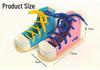 Montessori Wooden Lacing Shoe Toy for Kids