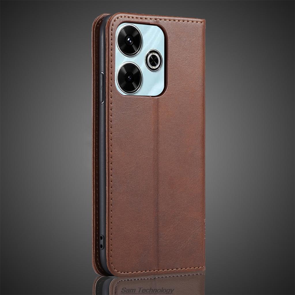 Magnetic Attraction Leather Case for Xiaomi Redmi 13 Redmi13 Hongmi13 Holster Flip Cover Case Wallet Phone Bags Fundas Coque