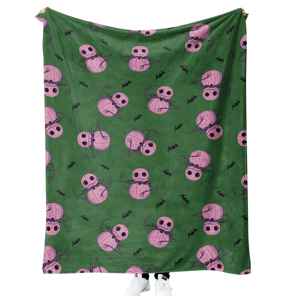 Halloween Pumpkin Design digitalprinted polyester Bedroom velvet flannel soft sofa cover blanket Fleece soft sofa cover