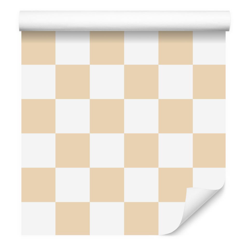 Checkerboard Cream Wallpaper, Cream Background for Living Room and Bedroom 50x1000