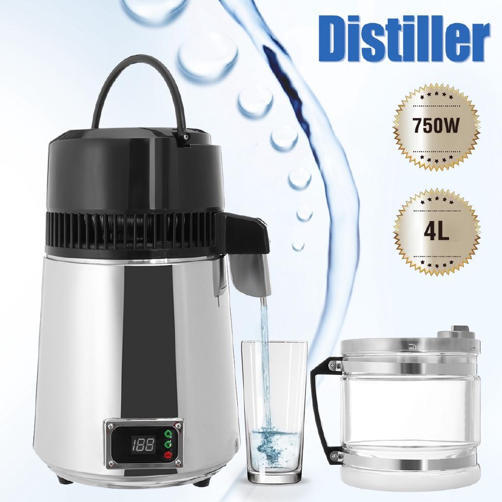 750W 4L Pure Water Filters Distiller Electric Stainless Steel Household Purifier Container Filter Distilled Water Machine