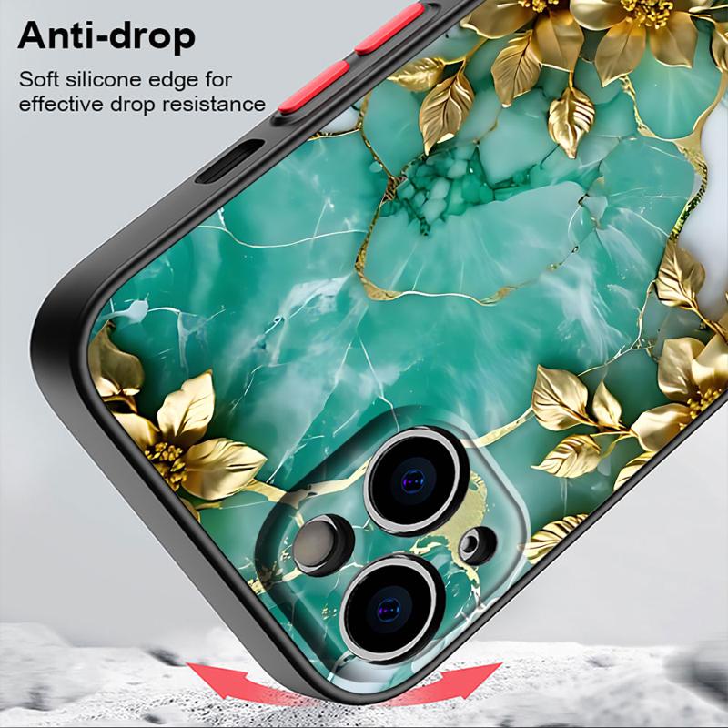 Funda Phone Case for iPhone 15 Pro Max 14 Plus 12 13 11 Pro Max SE 7 8 14 Pro XR XS X 15Pro 12 Mini Flower Marble