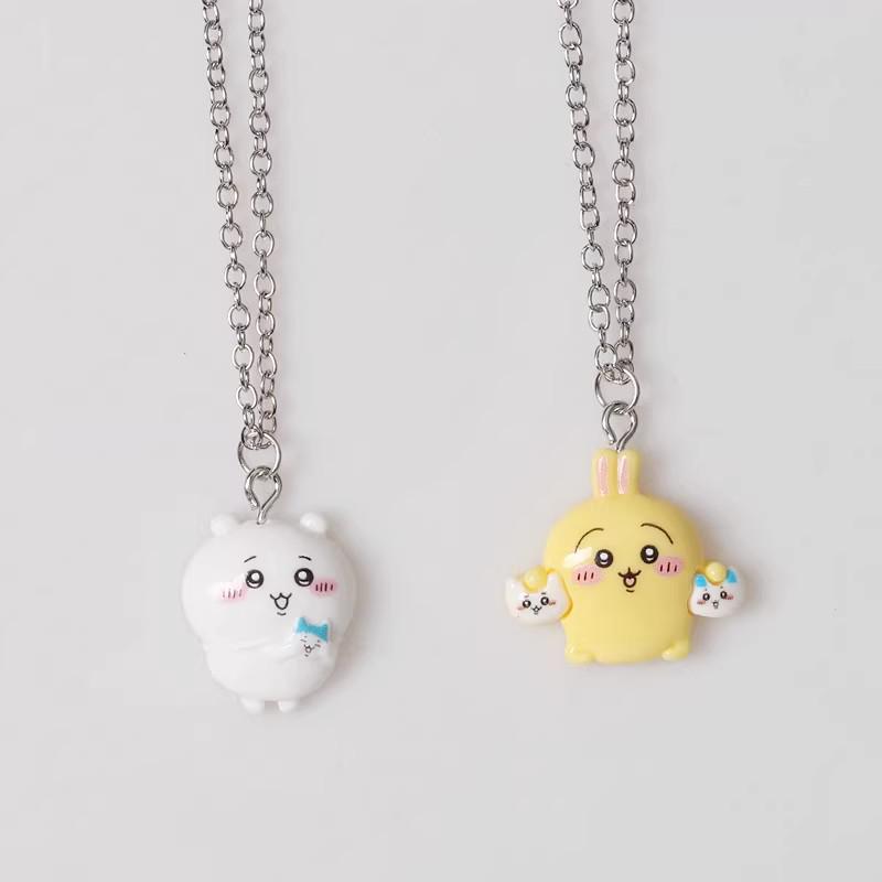 Xiaoba Jiyi Dětský kreslený náhrdelník hadíkový řetízek - Roztomilý korejský styl pro páry a přívěsek pro nejlepší přátele