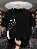 Unisexs 100 Pure Cotton Summer Casual Loose Fashion Bird Creative Pattern Printed Round Neck TShirt Versatile Top