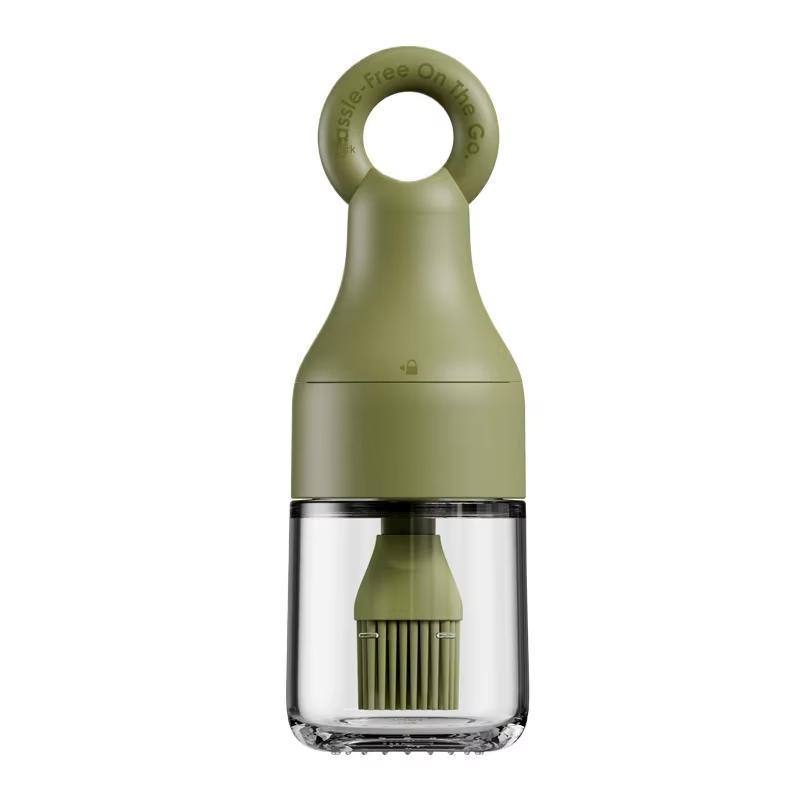 Oil Dispenser with Heat Resistant Brush,Oil Dispenser Bottle with Silicone Pastry Brush for Kitchen,Cooking Vinegar зелёный