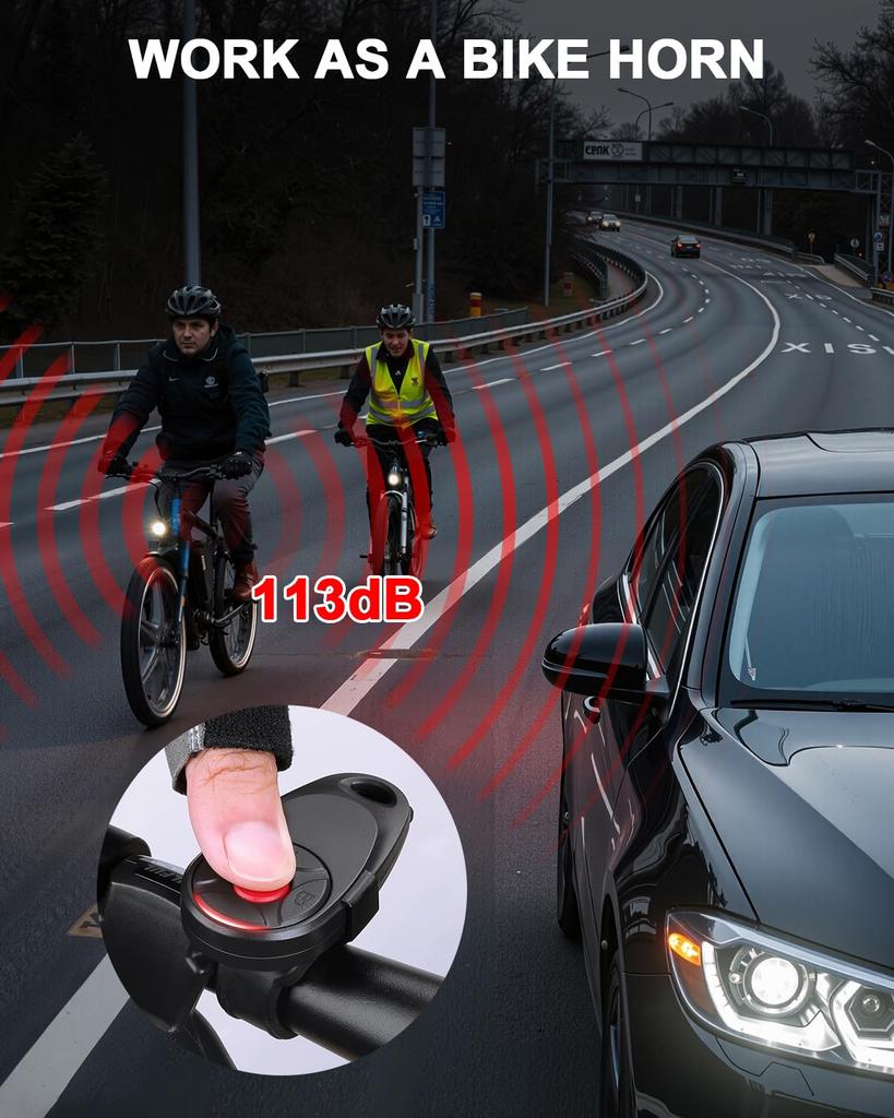 ONVIAN Motorradalarm mit Fernbedienung, Super lauter 113db E-Bike-Alarm, IP66 wasserdicht, Diebstahlschutz,