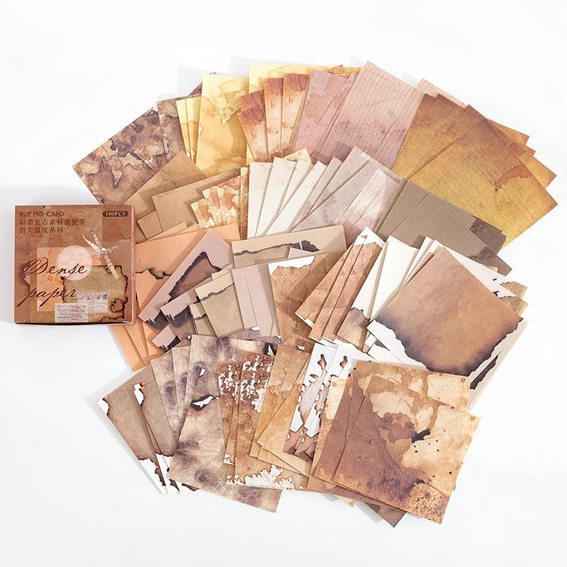 100 Stück/Packung Vintage Memo-Pads Retro Blume Schmetterling Materialpapier für Scrapbooking Journal Tagebuch Dekoration Collage DIY