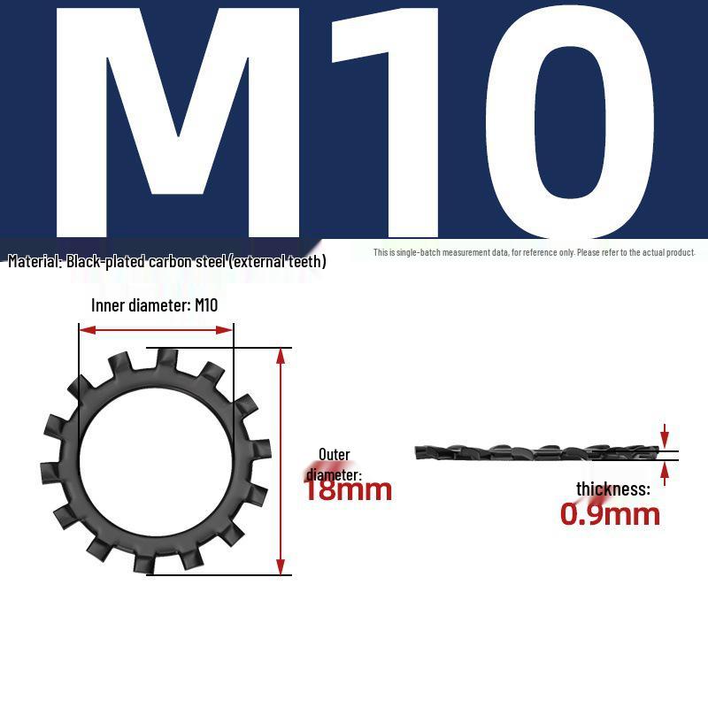 Carbon Steel Zinc-Plated Lock Washer with Inner and Outer Teeth