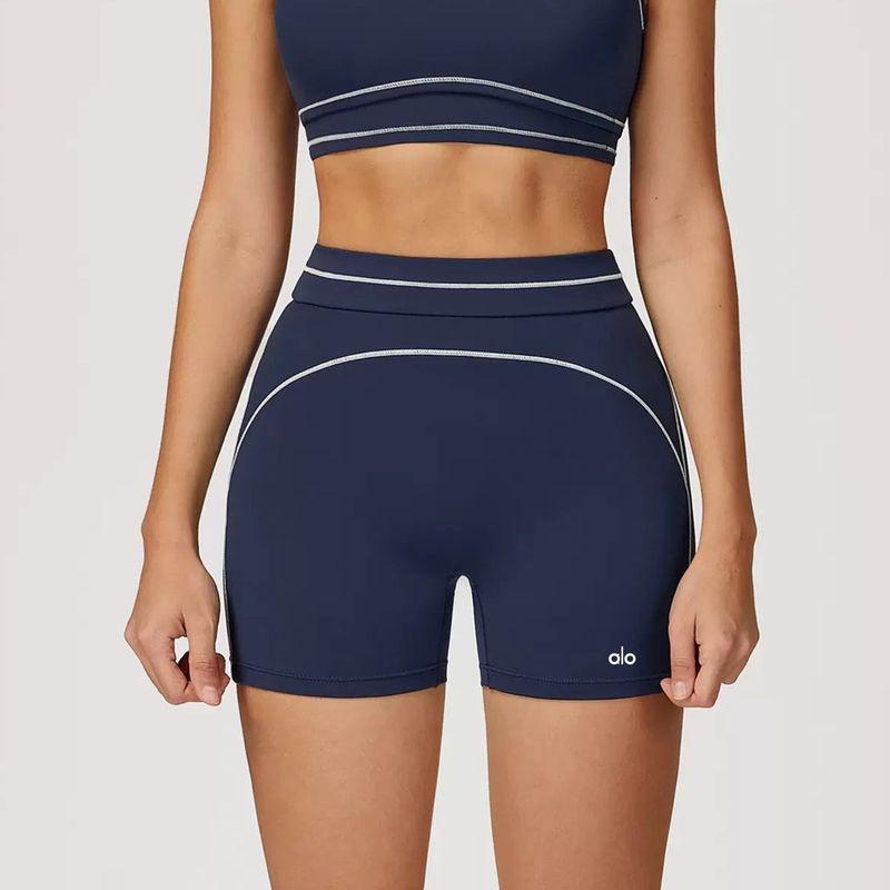 

Oiob Yoga Bra Shorts Set Sports Fitness Women Running Underwear Quick-Drying High Waist Buttock Lifting Training Three Pants Micro chapter Blue (shorts) L