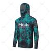 HUK Fishing Kapuzenhemd Maske Anti-Ultraviolett Kragen Anzug Herren Langarm Atmungsaktiv Schnelltrocknend T-Shirt