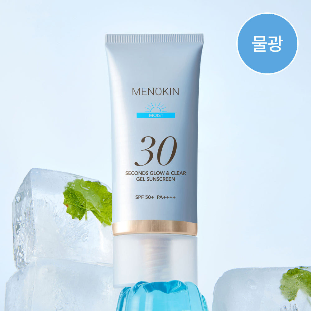MENOKIN 30 Second Glow and Clear Gel Sunscreen 50ml Moist
