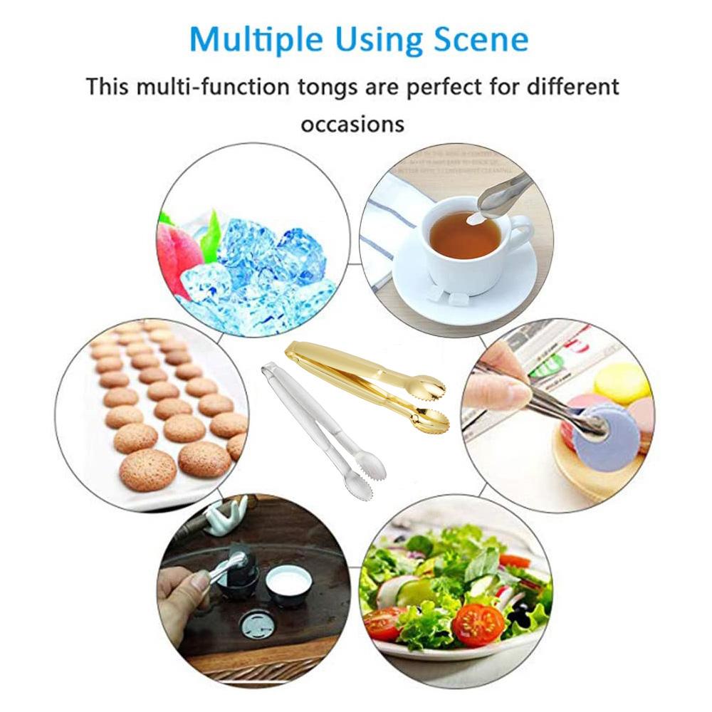 Party Stainless Steel Bar Utensil Tea Dessert Bread Ice Tongs Cube Sugar Tongs Food Serving Clip Kitchen Accessories