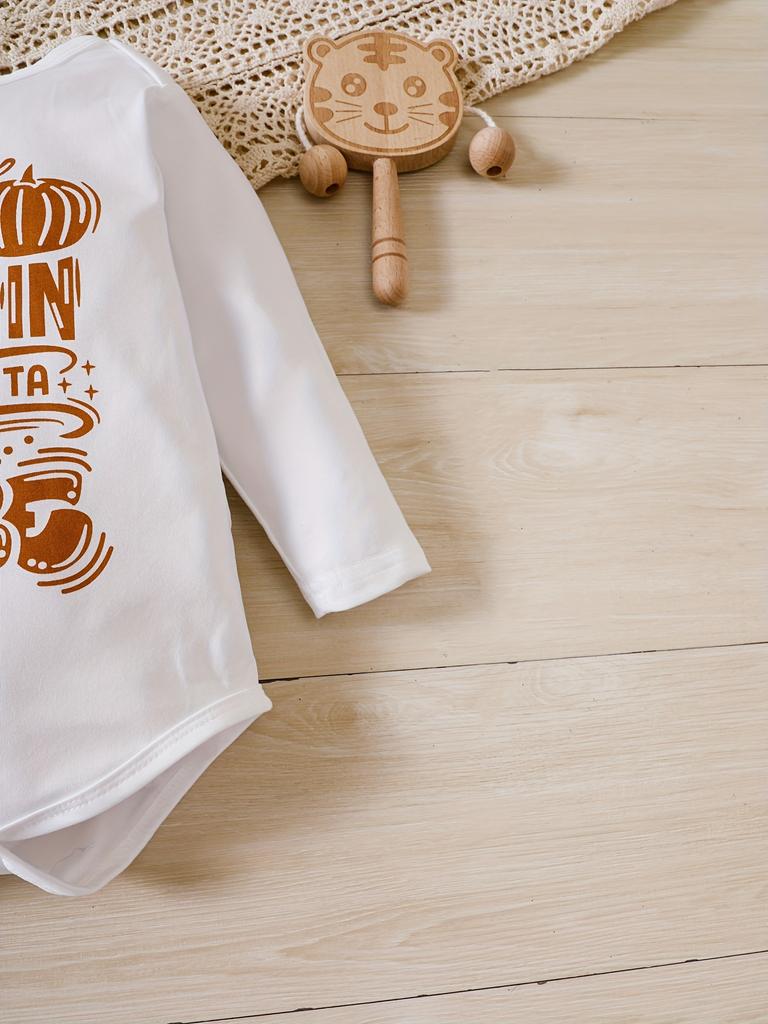 Newborn Infant Baby Boy Clothes Pumpkin Print Long Sleeve Bodysuit