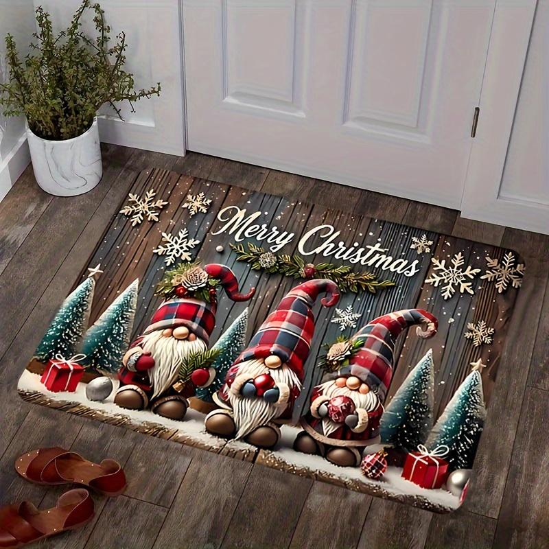 Christmas Carpet Three Santa Claus Doormat Entrance Welcome Mat Outdoor Carpet Rug For Bedroom Living Room Home Decoratio