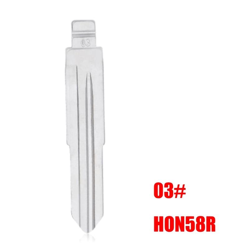 Pack of 10 #03 Metal Key Blank Universal for Vehicle Replacement Part HON58R Car Flip Remote Keys Blade Stable Performances