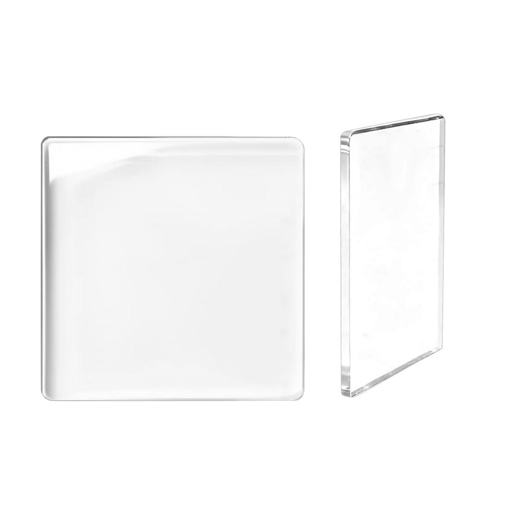 Clear Acrylic DIY Refrigerator Magnet Set Square Shape Durable Transparent Acrylic Blocks for Custom Decoration and Craft Projects