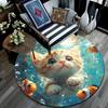 Kitten Clownfish Round Area Rug,Carpet Rug for Living Room Bedroom Sofa Playroom Decor,Non-slip Floor Mat
