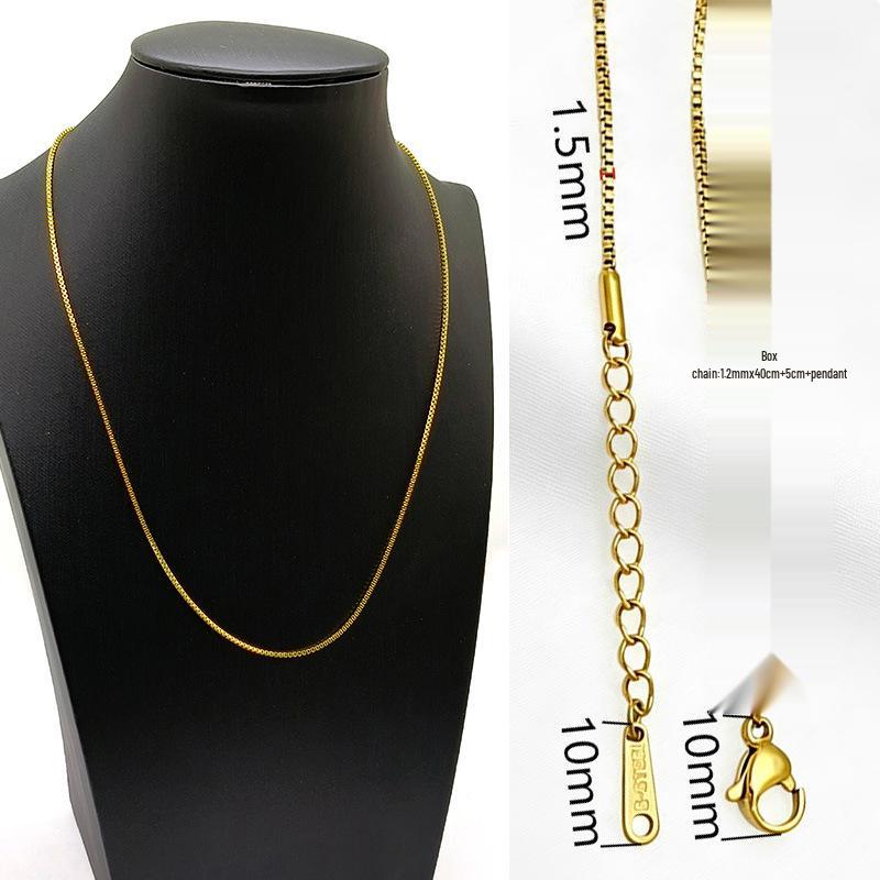 Gold-Plated Stainless Steel Cross Necklace – Women's Colorfast DIY Jewelry Chain, Fade-Resistant Accessories.