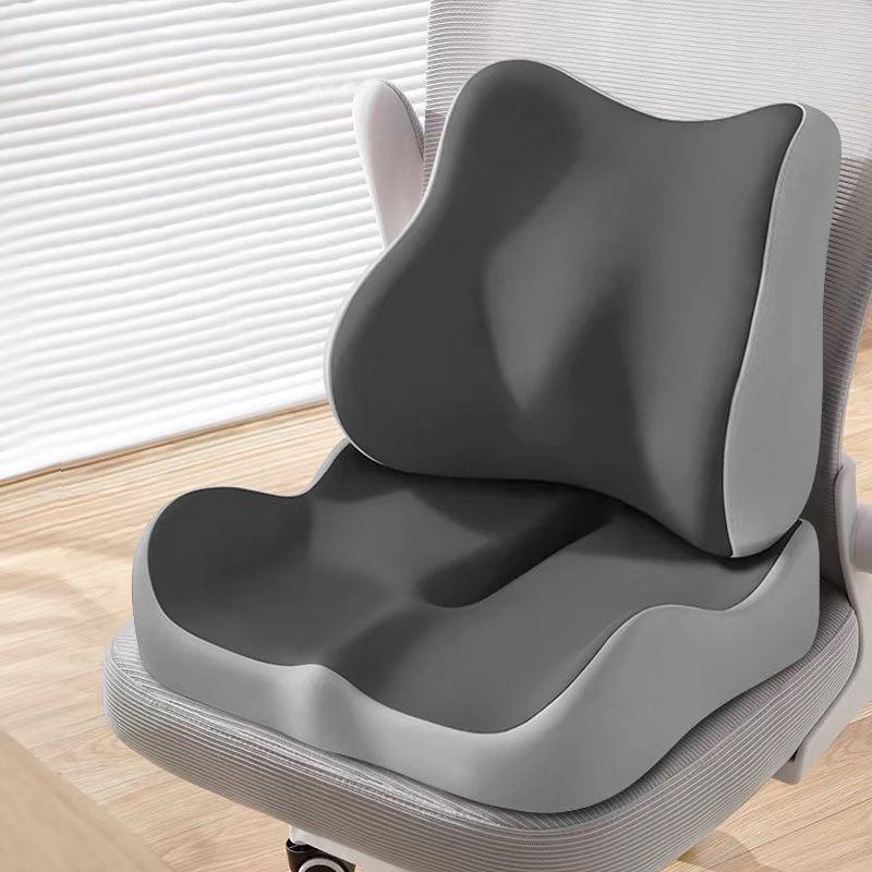 Memory Foam Lumbar Cushion Set: Ergonomic Office Chair and Student Seat Mat