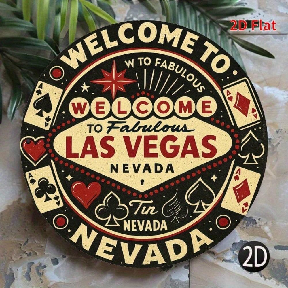 Las Vegas Neon Sign Vintage Metal Wall Art Home Decor Retro Cafe Bar Party