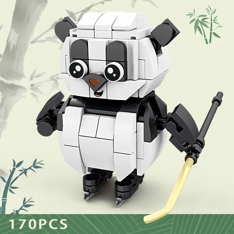 Creative Chinese Panda Building Blocks For Children Educational Animal cognition Construction Toys For Kids Birthday Gift DIY