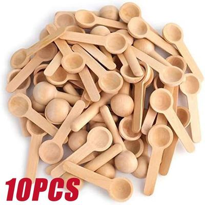 3-10 stücke Kleine Löffel Küche Gewürz Honig Kaffee Küche Kochen Kaffeebohne Salz Gewürz Glas Holz Messlöffel werkzeuge Set