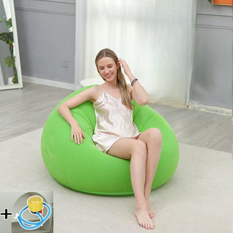 1pc Soybean Bag Chair, Inflatable Sofa Chair, Soft, Comfortable, Outdoor, Lazy Seat, Round Single Sofa, Outdoor Picnic Camping .