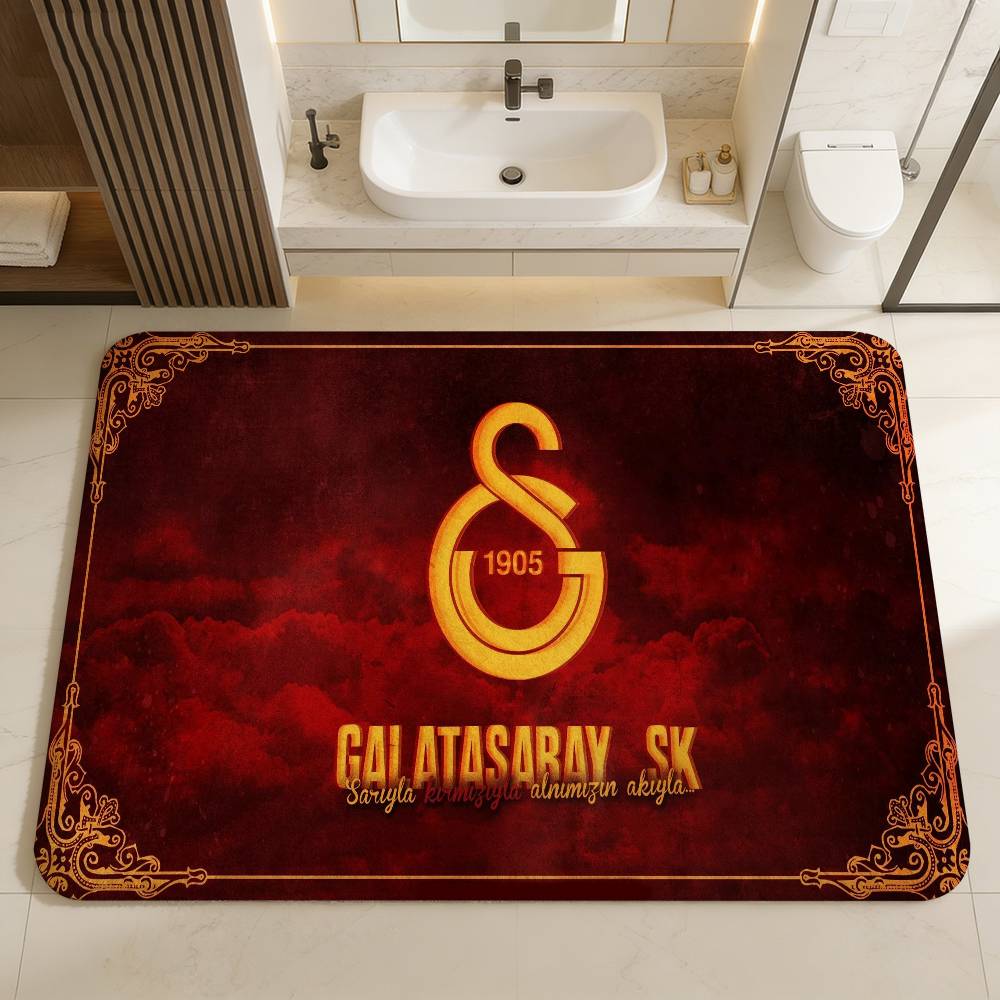 Zerbino Squadra di Calcio Galatasaray Stile Nordico Zerbino per Casa Tappetini per Bagno-WC Tappetini per Camera da Letto Comodino