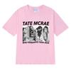 Neu in Tate Mcrae Welttournee 2025 Print T-Shirts Unisex Damen Vintage Oversized Kurzarm-T-Shirt Unisex Schwarz 100% Baumwolle Tops