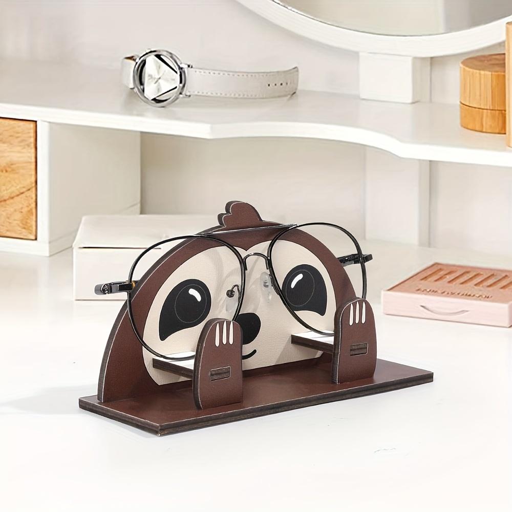A Stylish Wooden Sloth-Shaped Eyeglass Frame a Detachable Desktop Fashion Eyewear Holder Designed for Women Perfect for Displaying Fashionable Glasses