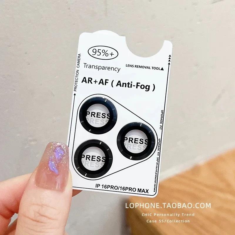 

HD 9H Metal Ling Lens Glass for IPhone 17 16 15 14 Pro Max Plus Alloy Camera Protector Back Lens Film Cap Cover with Positioner 16Pro 16ProMax(3Pcs)&Tempered Glass чорний