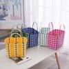 Handmade PVC Woven Bag: Versatile Home, Vegetable, Bath, and Beach Basket