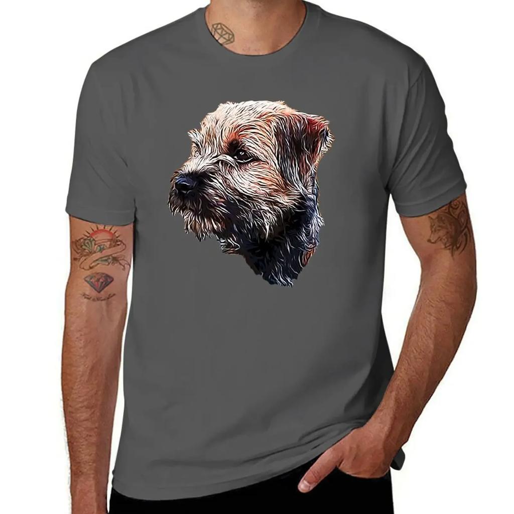 T-shirt Border Terrier grafiche divertenti top abbigliamento uomo