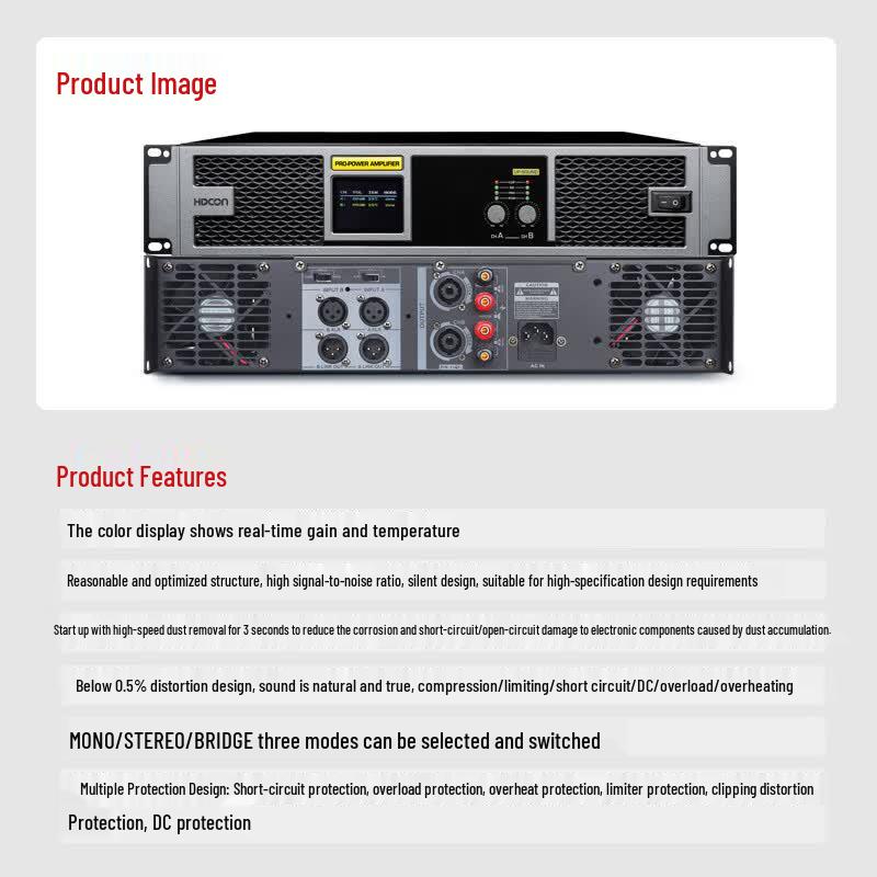 HDCON HT-XT400 Dual Channel 400W Professional Power Amplifier (CN version)