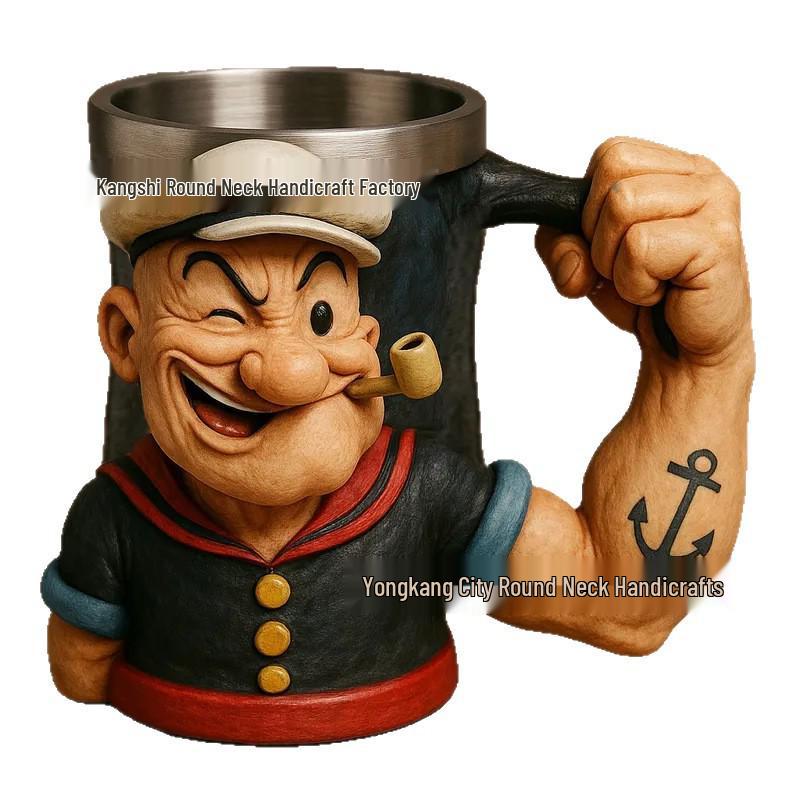 3D Popeye Power Mug with Inner Liner Senior Sailor Cup (304 inner liner)