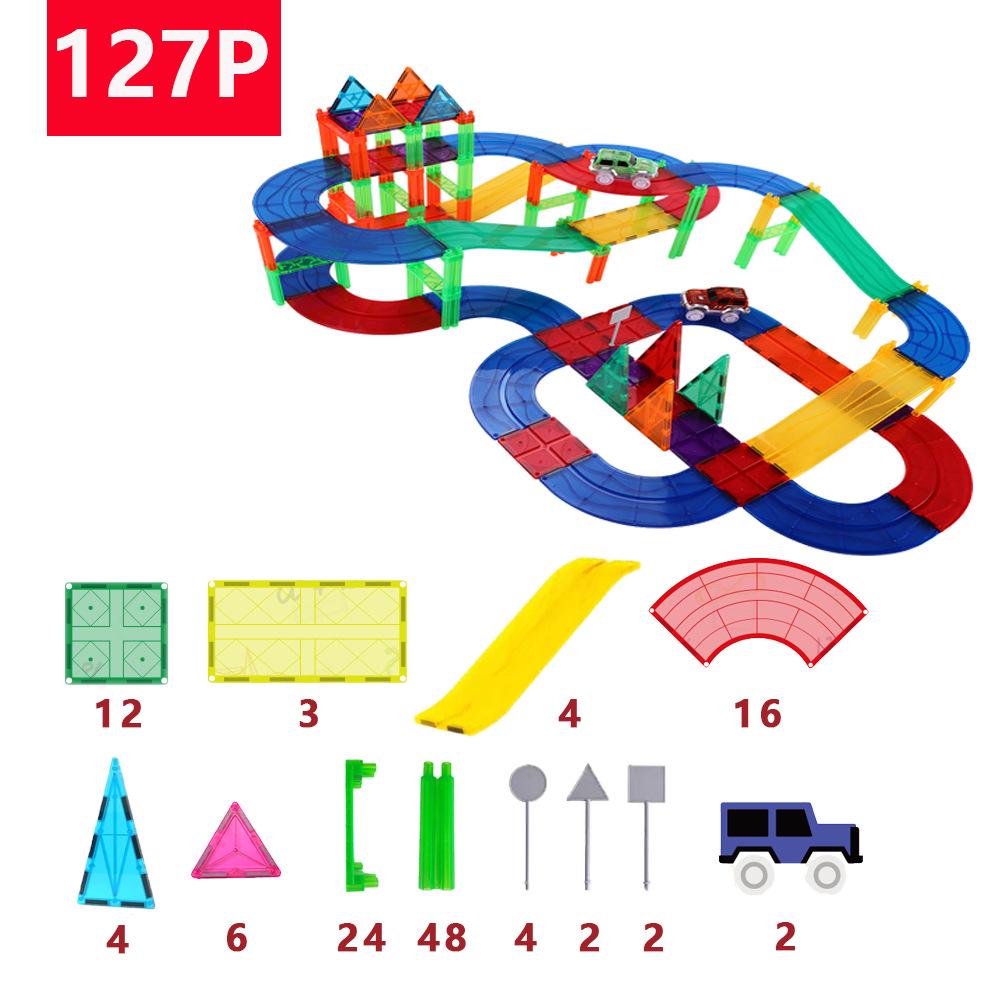 2025 Stained Glass Magnetic Tile Track & Ball Slide Building Set for Kids