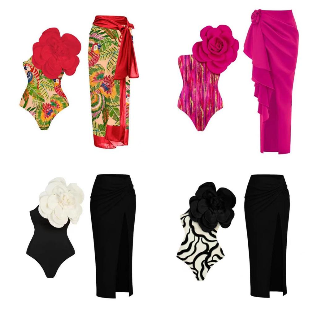 2024 European & American Women's One-Piece Bikini Swimsuit for Beach or Hot Spring Vacation