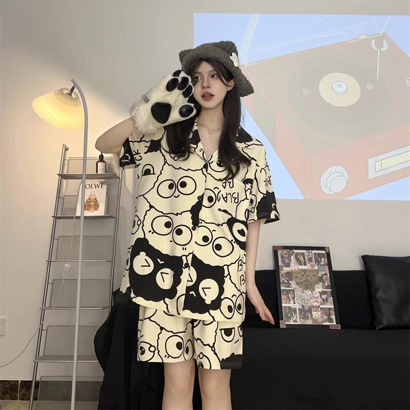 Jiikawa Wusachi Pajamas Women's Spring Summer Cotton Short Sleeve Student Loose Large Size Summer Small Hachi Loungewear