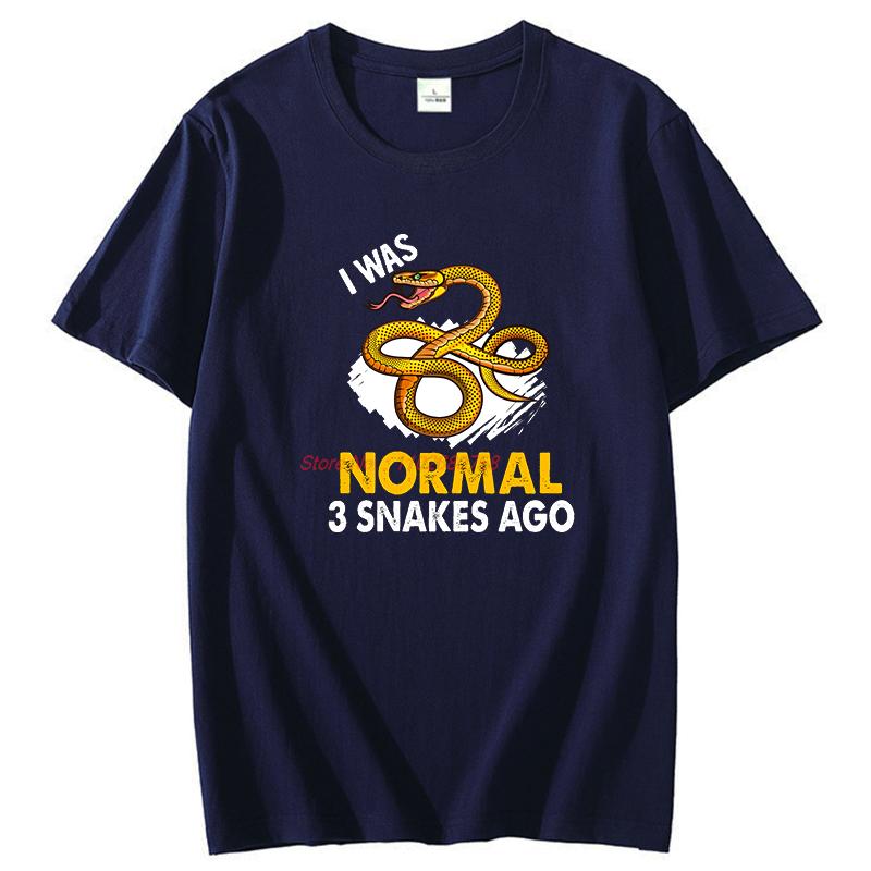 Funny Shirts Graphic Tee I Was Normal 3 Snakes Ago Fashion For Unisex Tops Tshirt New Arrival Goods Summer Cotton Tshirt